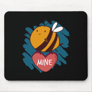 Bee Mine Insect Love Happy Valentine's Day Wife Hu Mouse Mat