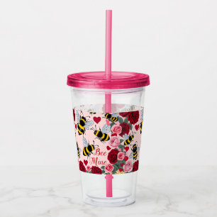 Bee Mine Love Buzz Design Acrylic Tumbler