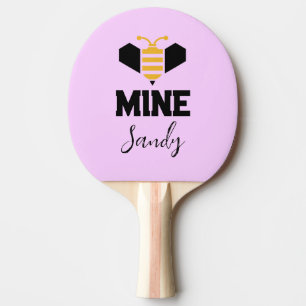 Bee Mine (name) Minimalist Romantic Gift Ping Pong Paddle