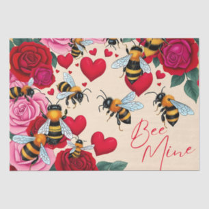 Bee Mine Romantic Floral Design Tissue Paper