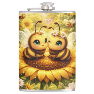 BEE Mine Sunflower Hip Flask