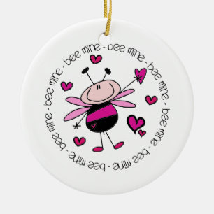 Bee Mine Valentine Ceramic Tree Decoration