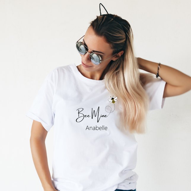 Bee Mine - Valentine Day Cute Bee Custom T-Shirt (Creator Uploaded)