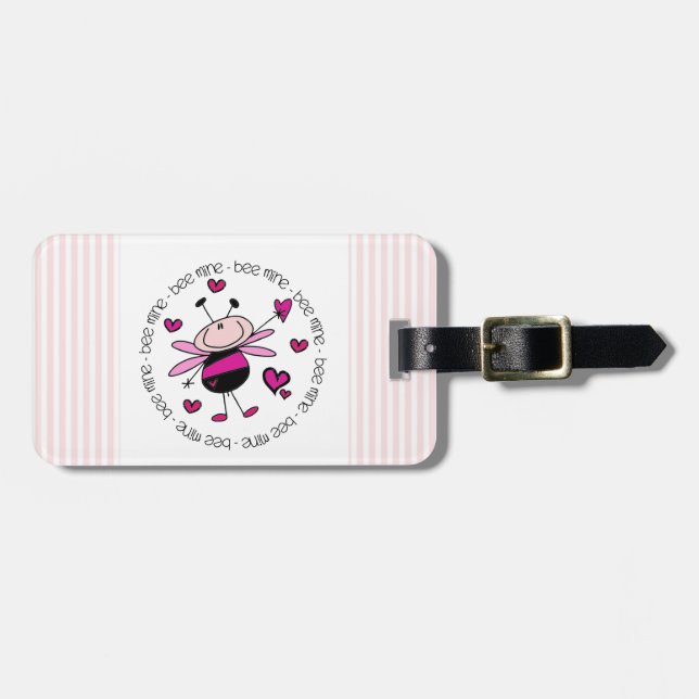 Bee Mine Valentine Luggage Tag (Front Horizontal)