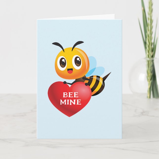 Bee Mine Valentine Pun Card (Front)
