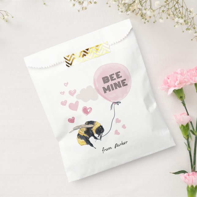 Bee Mine Valentine’s Day for Kids | Personalised  Favour Bags (Sealed)