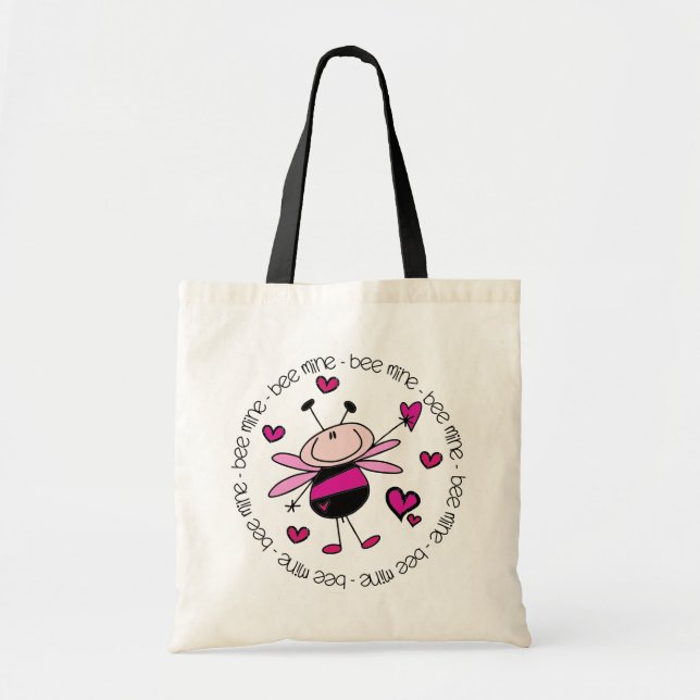 Bee Mine Valentine Tote Bag (Front)