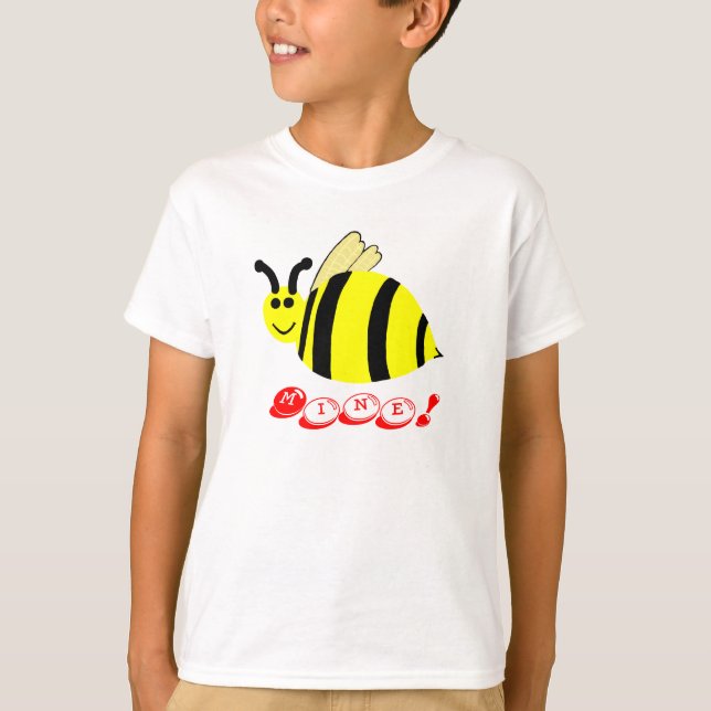 Bee Mine Valentine Yellow Bumble Bee Candy Bits T-Shirt (Front)