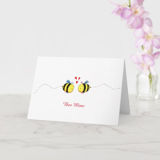 Bee Mine Valentine's Day Card (Orchid)