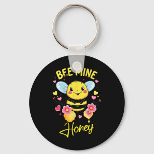 Bee Mine Valentine's Day Honey Funny Quote Valenti Key Ring