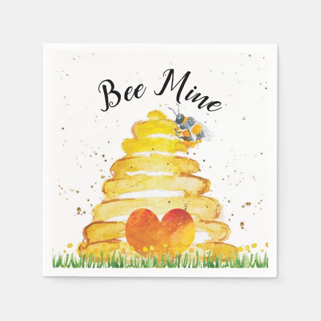 Bee Mine Valentine's Day Napkin (Front)