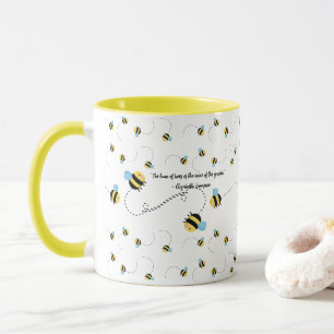 Bee Mug, Coffee Mug, Tea Cup, Tea Mug, Yellow, Mug