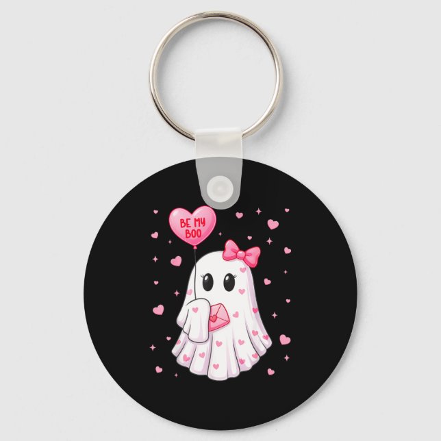 Bee My Boo Heart Boo Ghost Valentine Outfit Women  Key Ring (Front)