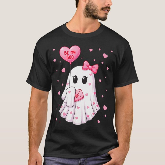 Bee My Boo Heart Boo Ghost Valentine Outfit Women  T-Shirt (Front)