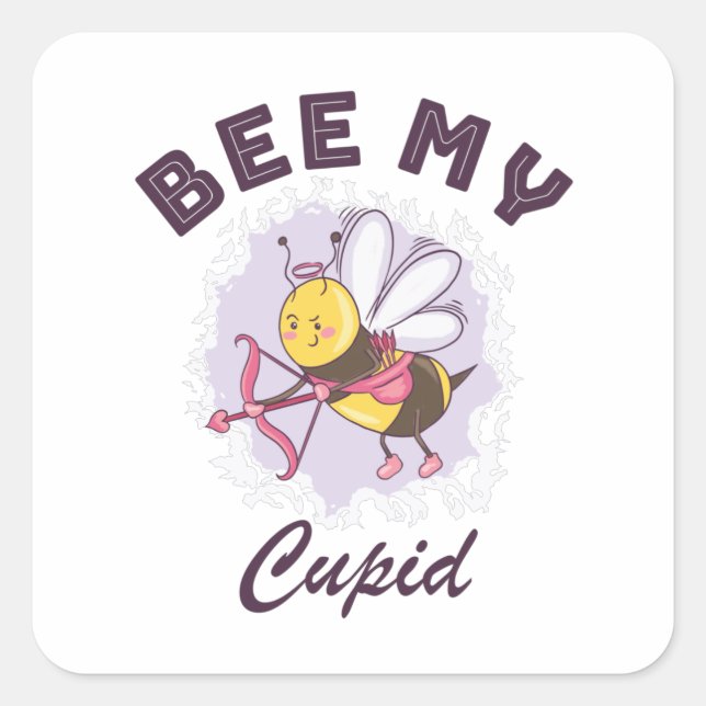 BEE MY CUPID SQUARE STICKER (Front)