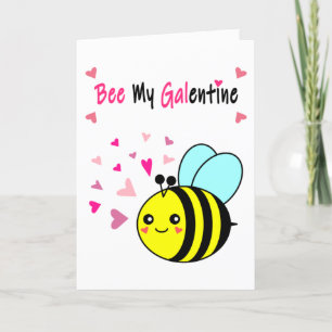 Bee My Galentine Cute Valentine's Day Holiday Card