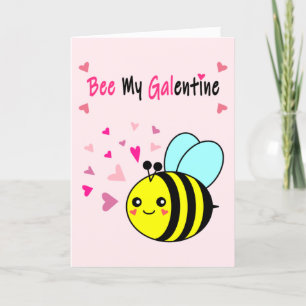 Bee My Galentine Cute Valentine's Day Holiday Card