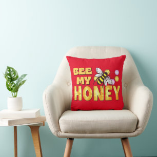 BEE MY HONEY funny cute bee valentines's day Cushion