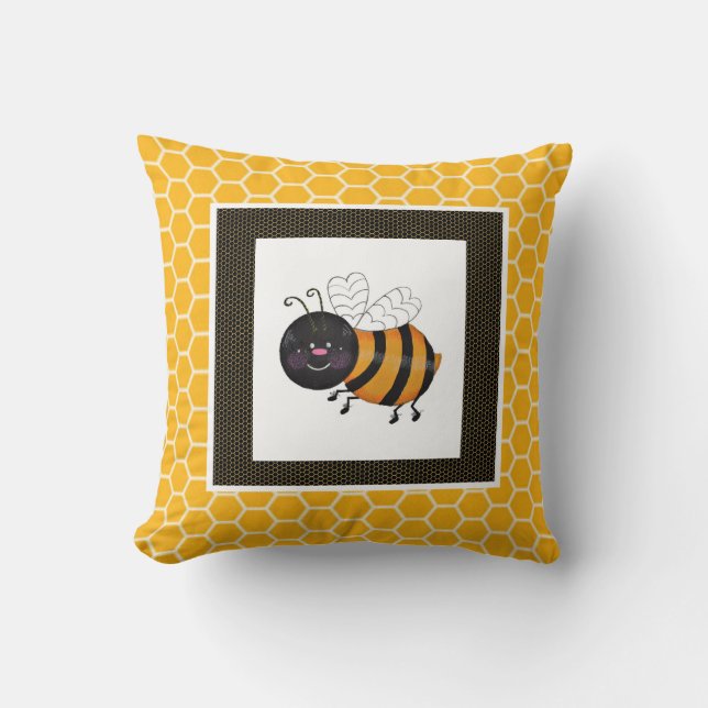 Bee My Little Baby Bee Pillow (Front)