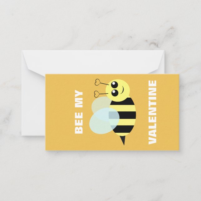 Bee My Mini Valentine Note Card (Front)