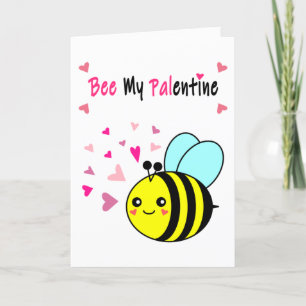 Bee My Palentine Cute Valentine's Day Holiday Card