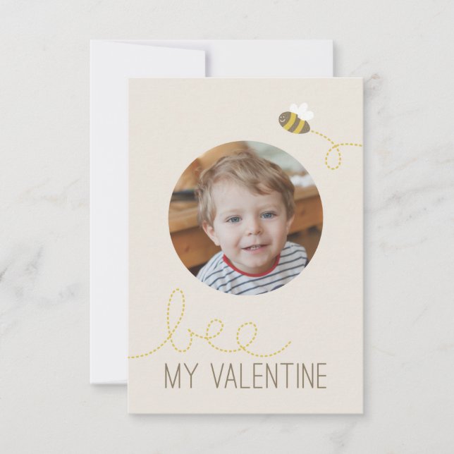 Bee My Valentine Classroom Valentine Invitation (Front)