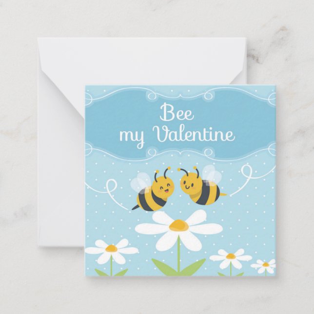 Bee my Valentine- Cute bee Valentine Card (Front)