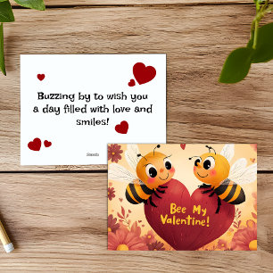 Bee My Valentine Kid Friendly Card