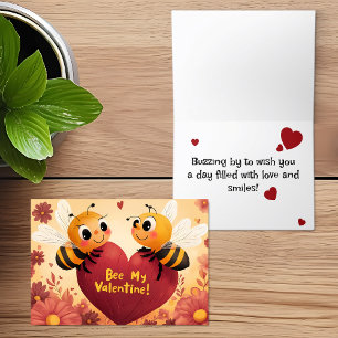 Bee My Valentine Kid Friendly Card