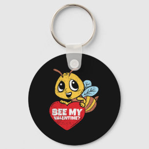 Bee My Valentine Valentines Day Funny Animal Love Key Ring