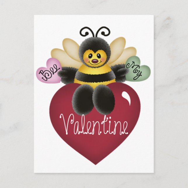 Bee My Valentine Valentine's Day Postcards (Front)