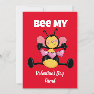 Bee My Valentine's Day Friend flat holiday card