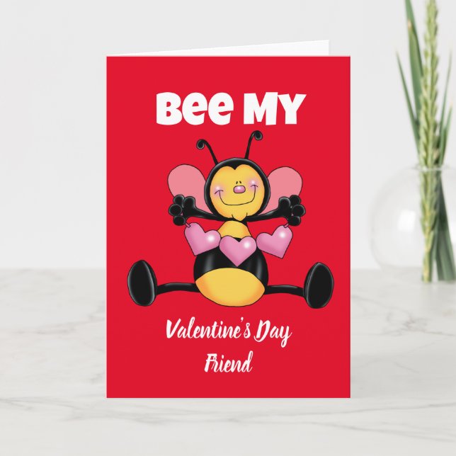 Bee My Valentine's Day Friend holiday card (Front)