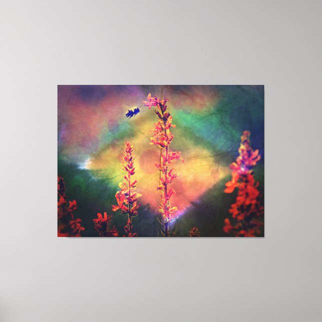 Bee N Wildflowers Diamond Earth Tones Canvas Print (Front)