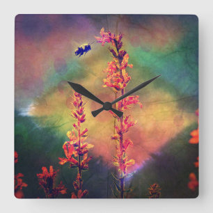 Bee N Wildflowers Diamond Earth Tones Clock