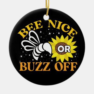 bee nice buzz off ceramic tree decoration