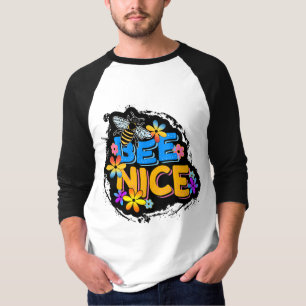 BEE NICE FLORAL COLORFUL FLOWERS T-Shirt