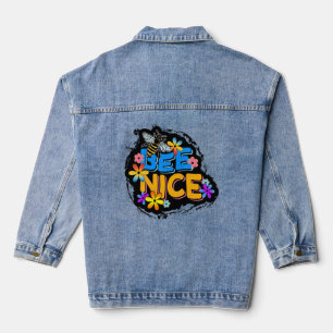 BEE NICE FLORAL NATURE DENIM JACKET