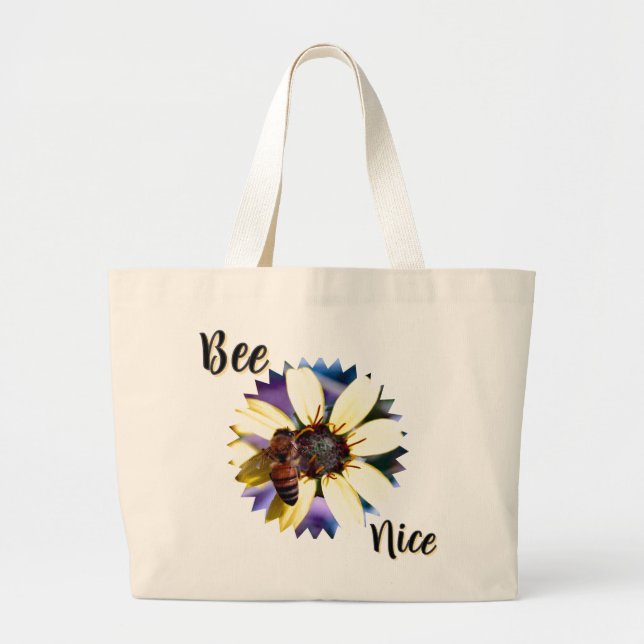 Bee Nice Large Tote Bag (Front)