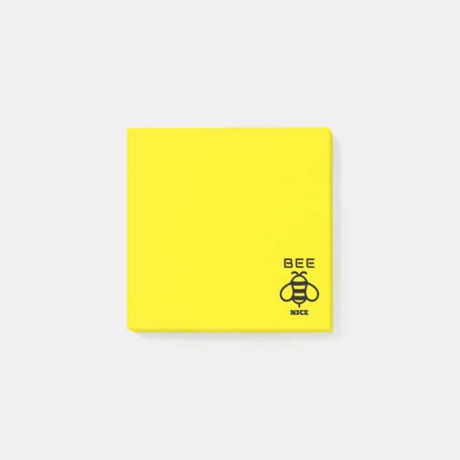 Bee Nice with Minimal Design Post-it Notes (Front)