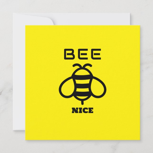 Bee Nice with Yellow Background Design (Front)