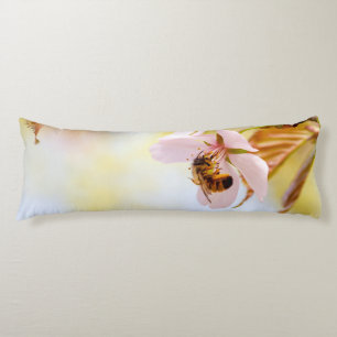 Bee On A Cherry Flower Body Cushion