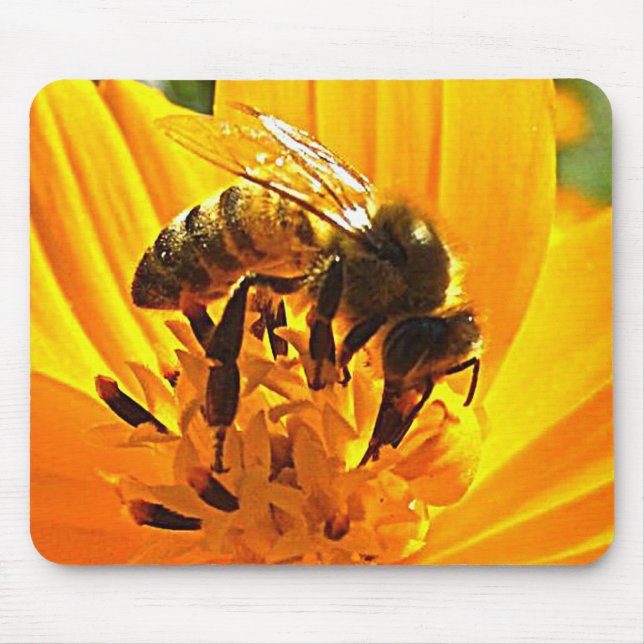Bee on a Flower Mouse Mat (Front)