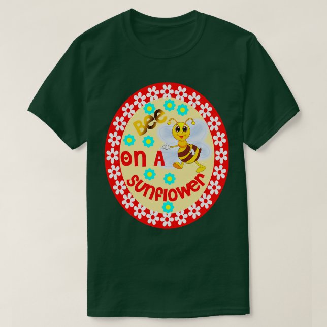 Bee On A Sunflower 19 T-Shirt (Design Front)