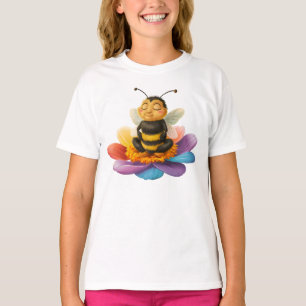 Bee On A Vibrant Flower Doing Yoga T-Shirt