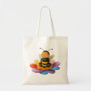Bee On A Vibrant Flower Doing Yoga Tote Bag