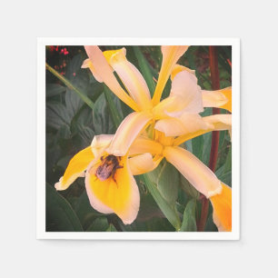 Bee on a yellow flower napkin