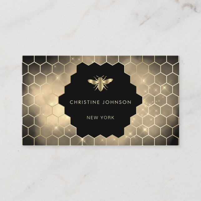 bee on black background business card (Front)