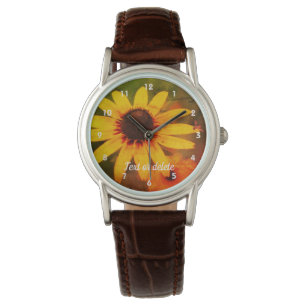 Bee On Black Eyed Susan Flower Abstract   Watch