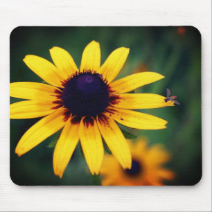 Bee On Black Eyed Susan Flower  Mouse Mat